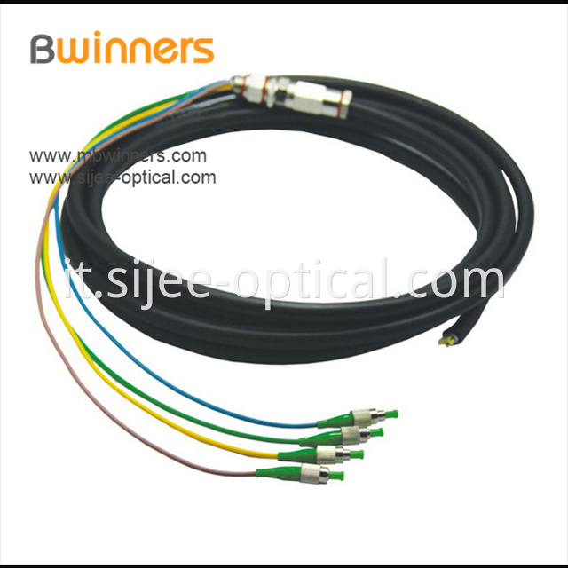 4 Core Singlemode Fc Apc Waterproof Optical Cable Pigtail